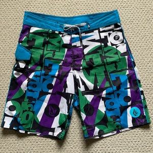 Volcom men’s board shorts blue purple multi